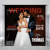 Lofaris Barcode Custom Photo Date Name Wedding Backdrop